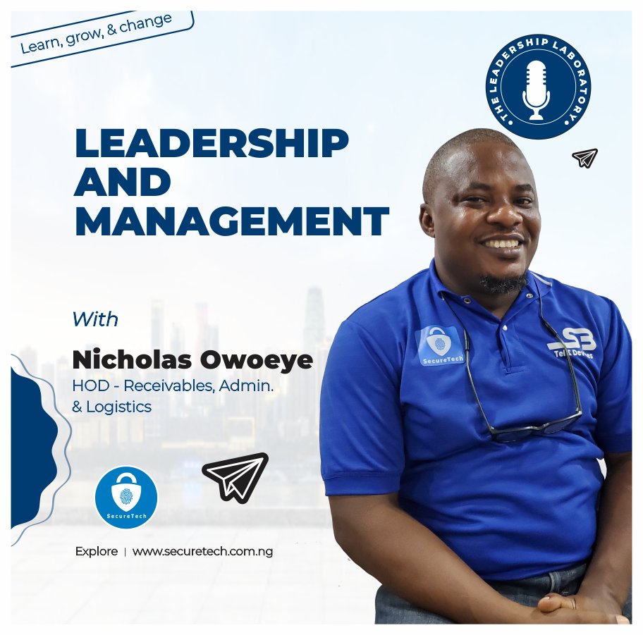 SecureTechNig's tweet photo. Our Leadership Lab session, led by our esteemed facilitator Nicholas Owoeye, took place today. Nicholas delved into the intricacies of Leadership &amp; Management, shedding light on the distinctions and commonalities between the two. https://t.co/VjneI3SDK5