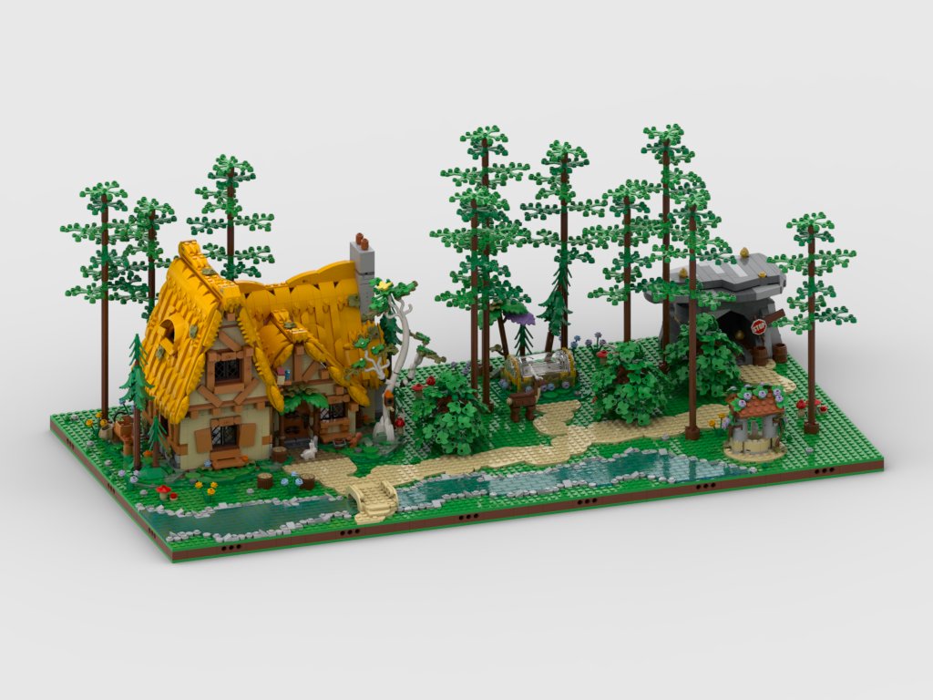 The new SnowWhite set is simply beautiful and as soon as I saw it I thought to myself how I could put it in a magical forest that would make it a spectacular display on the shelf at home. Instructions: tinyurl.com/52jcyu2p #Lego #Lego43242 #Legodisplay #Legodisney #legoforest