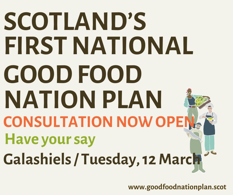 The consultation is headed to the Borders next Tuesday for the next Good Food Nation Plan consultation workshop. If you’re in or around Galashiels, come along to Volunteer Hall and have your say on Scotland’s first national food Plan. Book in here: goodfoodnationplan.scot