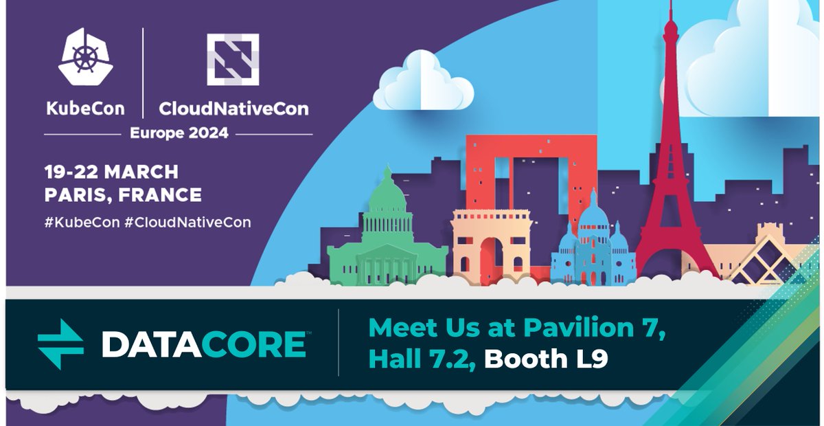 DataCore's tweet image. Exciting times ahead at #KubeCon Europe 2024! Join @DataCore in Paris, Mar 19-22, for the future of #KubernetesStorage - Pavilion 7, Hall 7.2, Booth L9.

Dive into our #ContainerNativeStorage solutions powering #CloudNative apps. Don&apos;t miss the magic of #Kubernetes! 🌟 #OpenEBS