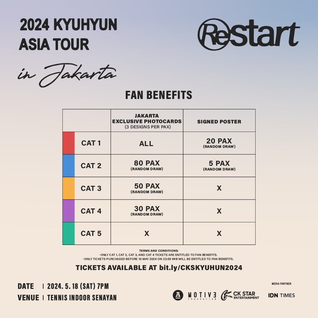 Be ready to have your hearts melted because Kyuhyun is about to bring the house down with his amazing performance in Jakarta!
✨

#KYUHYUN #Restart #2024KYUHYUNASIATOUR #KyuhyunInJKT #CKStarEntertainment