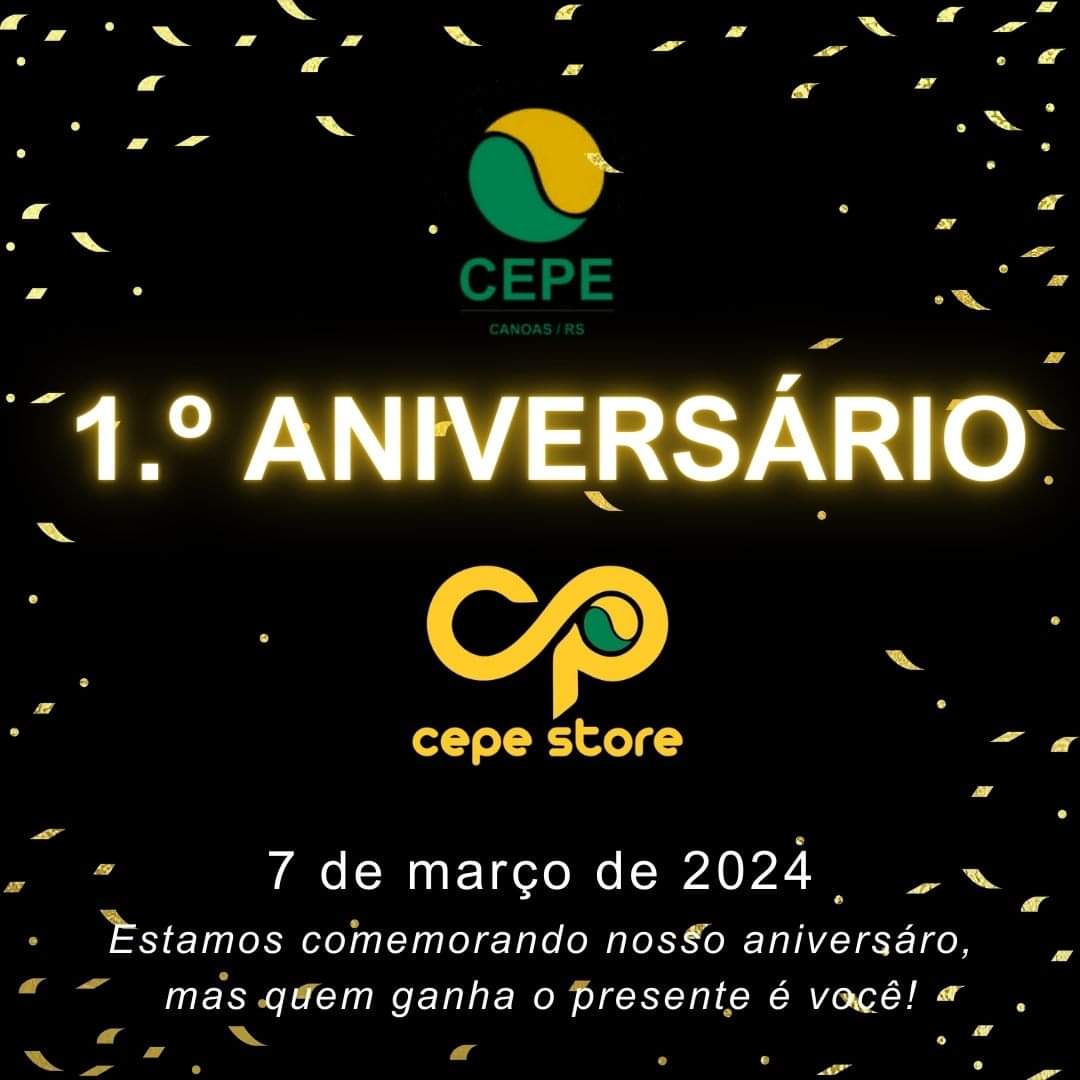 cepecanoas's tweet photo. Hoje, dia 7/3, a Cepe Store festeja 1 ano de atividade. Estamos comemorando nosso aniversário, mas quem ganha o presente é você! Sorteios de brindes e promoções farão parte das comemorações. Além disso, compras realizadas de 1.° a 7/3 na concorrem ao sorteio de uma camiseta. https://t.co/k43pLkZzeF