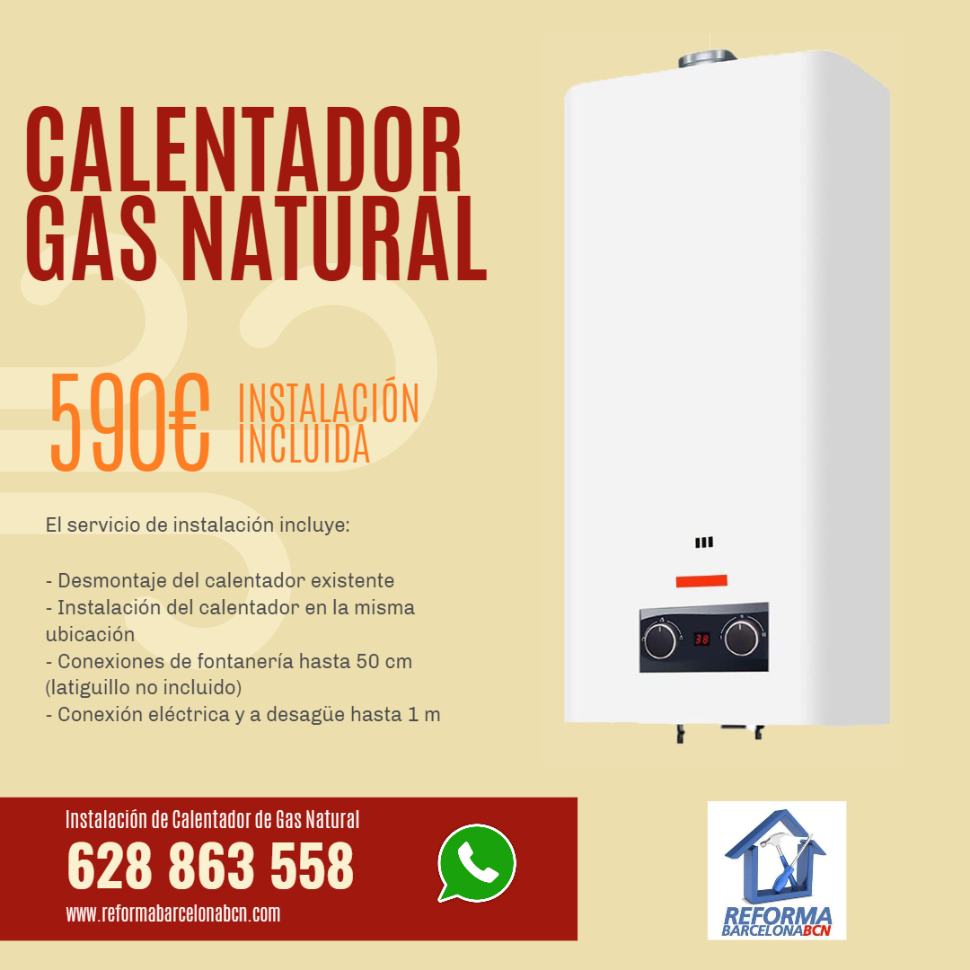 reformasbcnbcn's tweet photo. INSTALACIÓN DE CALENTADOR DE GAS NATURAL POR SÓLO 590€
+info en  https://t.co/SzNeEDgh2v https://t.co/hEZ7i0oXBP