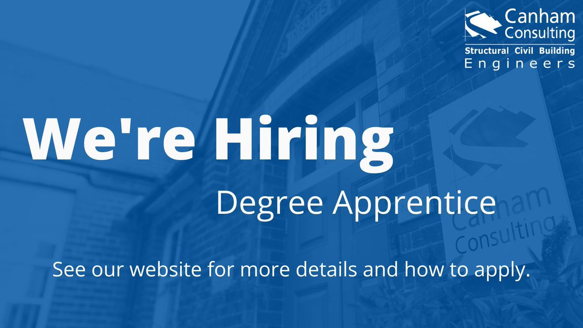Canham Consulting (@canham_norwich) on Twitter photo We have a Culture of Learning and are committed to inspiring the next generation.
We are currently seeking a Degree Apprentice to start in September 2024.
Further information and application details can be found via the link below.
buff.ly/3wHmQ8B
<a href="/AppsNorfolk/">Apprenticeships Norfolk</a> We have a Culture of Learning and are committed to inspiring the next generation.
We are currently seeking a Degree Apprentice to start in September 2024.
Further information and application details can be found via the link below.
buff.ly/3wHmQ8B
<a href="/AppsNorfolk/">Apprenticeships Norfolk</a>
