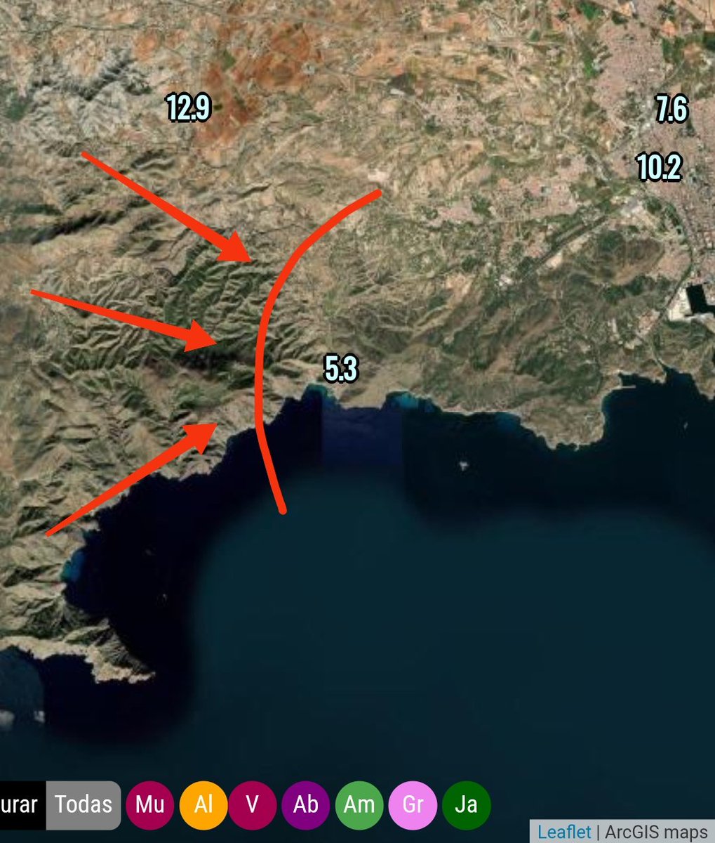 MeteoSE's tweet photo. ➡️ El municipio de Cartagena alberga el lugar más seco de continente europeo durante el presente año hidrológico. 🏜️

Según datos de la #RedMeteoSE este punto se situaría en la localidad de El Portús, donde desde el pasado 1 de octubre solo se han recogido 5'3 mm. https://t.co/3osJ1rvSGS