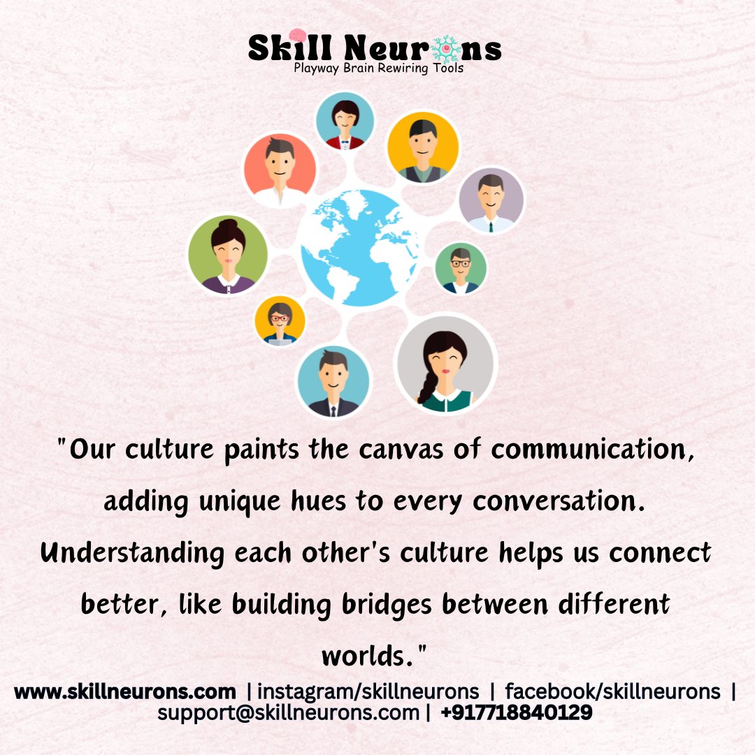 Culture shapes the way we speak, listen, and understand. Let's appreciate how our backgrounds shape our conversations, making them rich and diverse. #ThoughtfulThursday #CulturalInfluence #UnityInDiversity  #CulturalConnections #BridgesNotBarriers #EmbraceDiversity #skillneurons