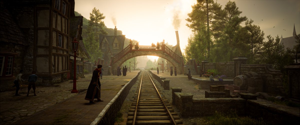 Benjamin_Gaona_'s tweet photo. Hi guys! I've done a few shots of @HogwartsLegacy  for fun, so I'm going to post a few here, probably by theme. Let's start with the Hogsmeade station as everything starts from there of course 🚂 #HogwartsLegacy #harrypotter https://t.co/lSr0DUCSRW