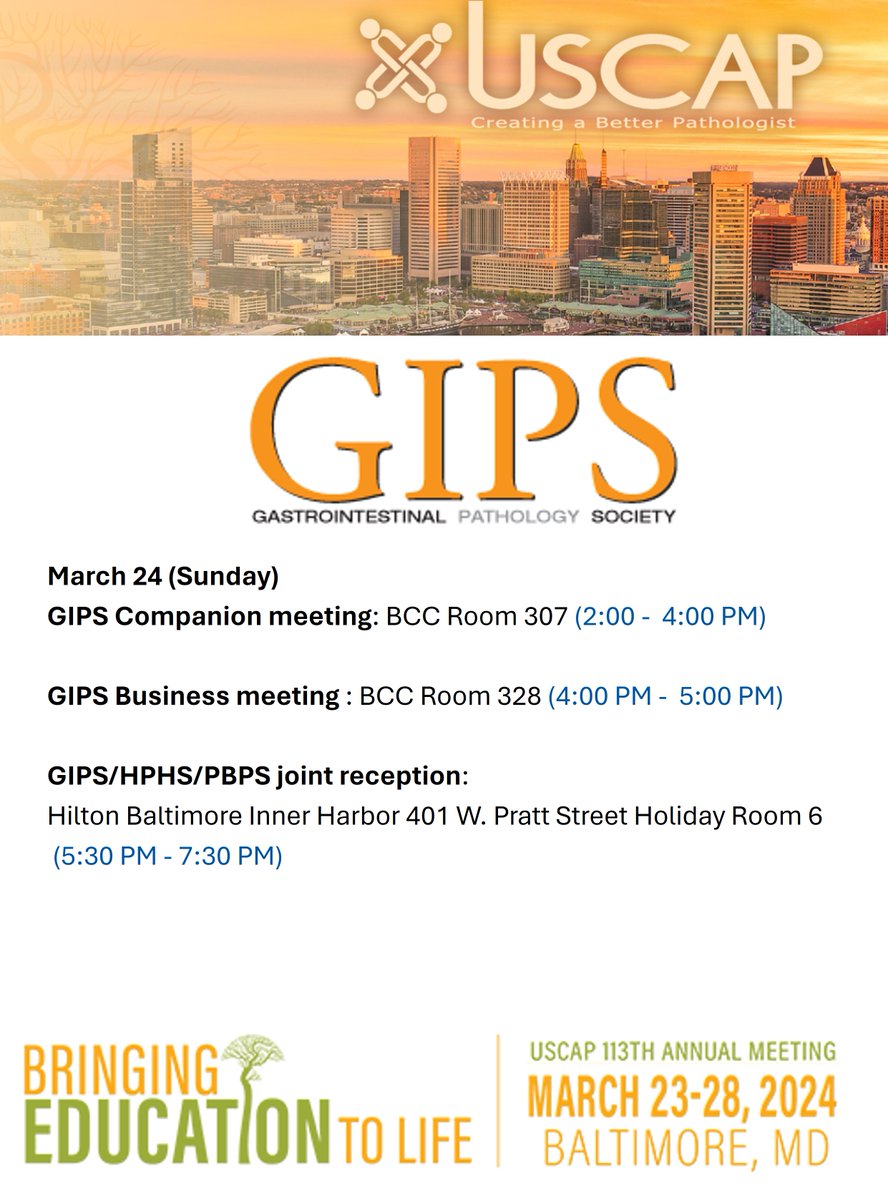 USGIPS's tweet photo. Dear @USGIPS members! Please note the @USGIPS events at #USCAP2024
See you all in Baltimore! https://t.co/3msqJUjIad
