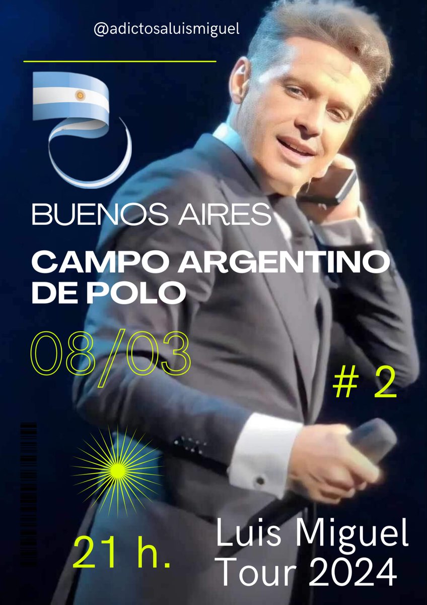 Si te perdiste el primer show no puedes faltar al segundo.
#LuisMiguel 
#luismiguelgira
#luismigueltour 
#luismiguelargentina