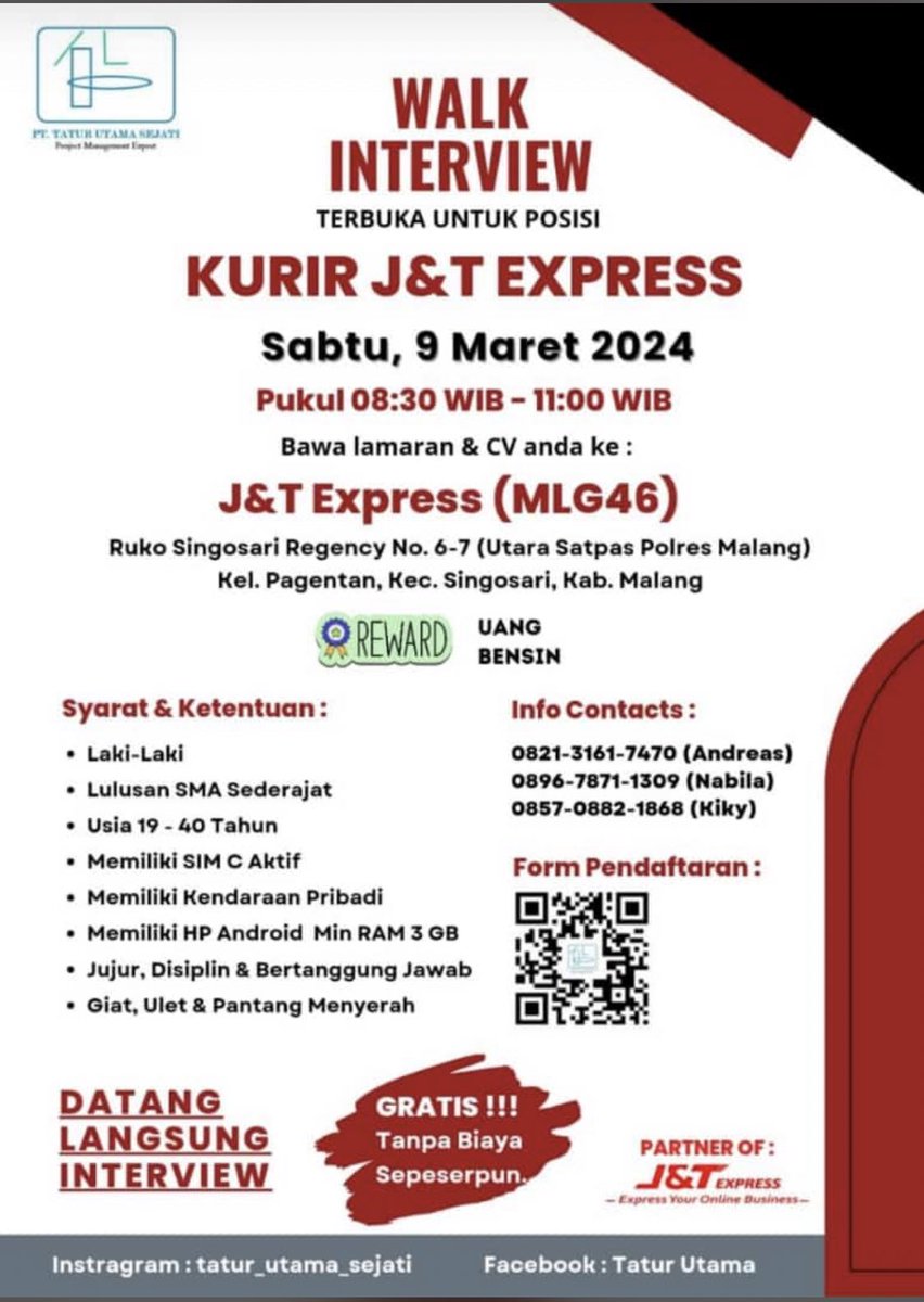 #lowkermalang s/d usia 40 thn.