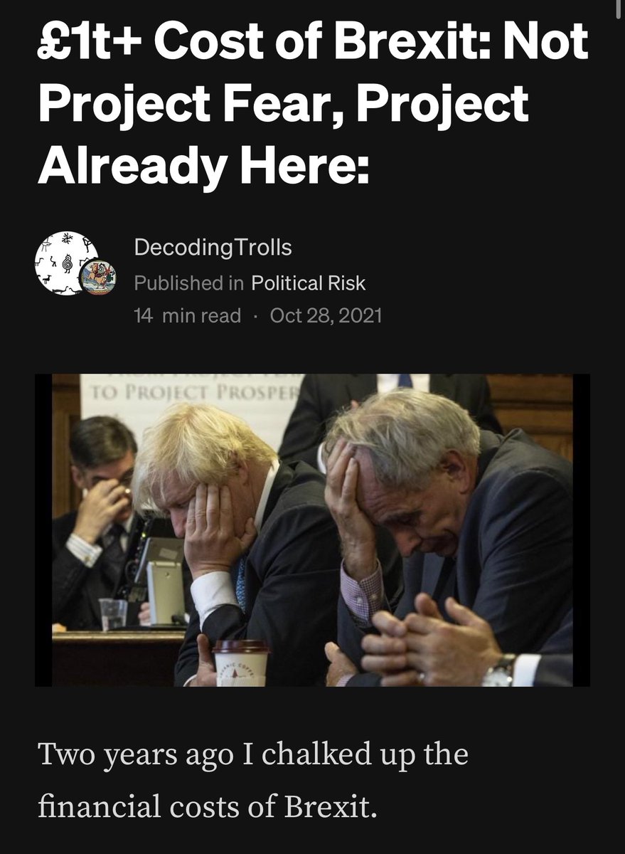 DecodingTrolls's tweet image. ⚡️ £1t+ Cost of Brexit: Not Project Fear, Project Already Here:

Now updated comprehensive report on economic impact of Brexit on English economy: GDP, Prices, Currency, Trade, Jobs &amp;amp; Investment, Financial Services industry, Quantitative Easing (printed £400b since Brexit because…