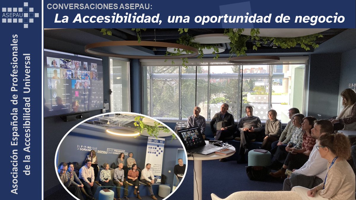 asepau's tweet photo. Ayer casi 40 profesionales de toda España debatieron sobre un tema hasta hace poco tabú: La Accesibilidad como negocio. Una sesión más de CONVERSACIONES ASEPAU, como siempre de gran interés. Más detalles aquí:
https://t.co/N6kN2kySsw https://t.co/uwLSftpJbq