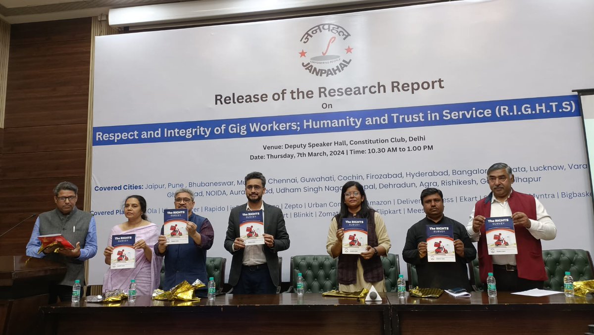 Delighted to share the launch of the RIGHTS report at Constitution Club, featuring insights from esteemed speakers. Together, we're advancing justice and equality. #EqualityForAll #Gigaworkers  @gigwaindia @dharmendraind