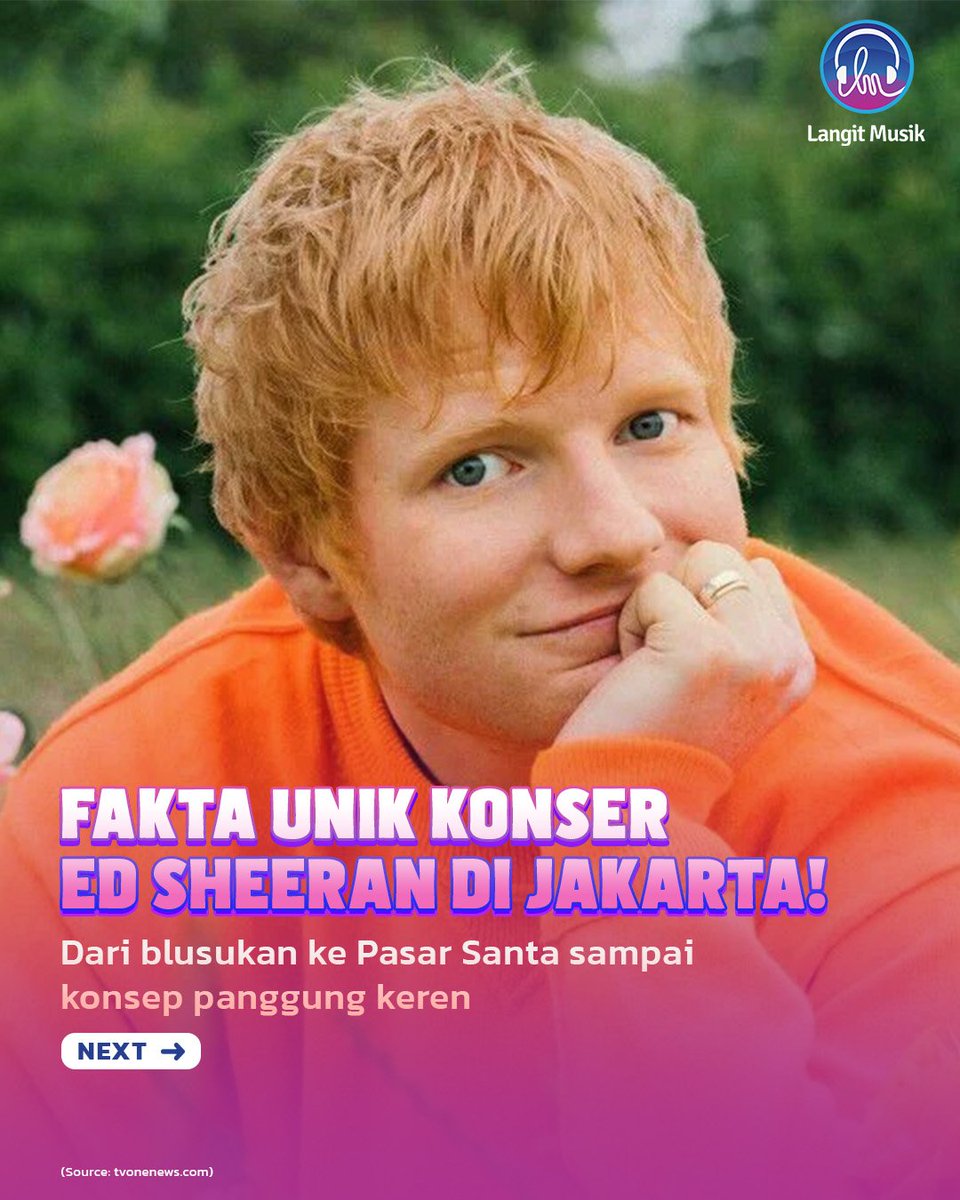 LangitMusik's tweet photo. Gimana nih perasaan yang nonton konser Ed Sheeran kemarin? Seru gak? ๐
#MathematicsTour #EdSheeran #HariMusikNasional #MusikIndonesia #TunjukanEkspresiMusikMu #LangitMusik #lagupopindonesia #lagukekinian #musik #musikindonesia #musikgram #musikhits #musikindie #musiktrending https://t.co/yPV1dsIH9s