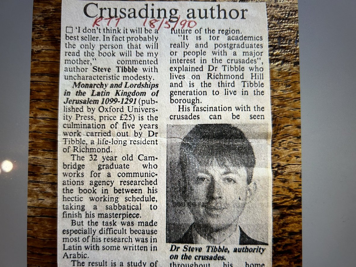 This week the lovely people at @OxUniPress have reissued my first book, the snappily titled ‘Monarchy and Lordships in the Latin Kingdom of Jerusalem’ (1989). I was going to make a joke about “the longest pre-order wait on Amazon” but then realised that Amazon didn’t even exist!