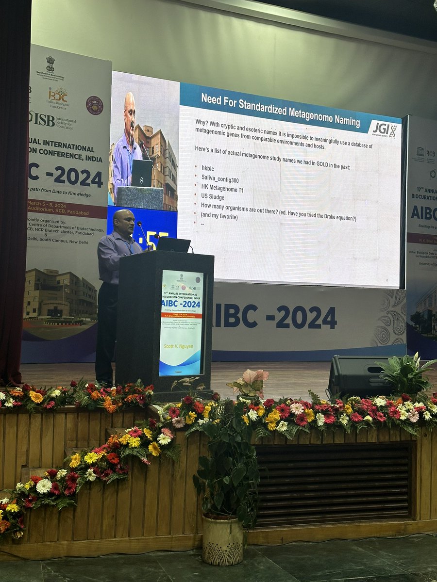 IBDC (Indian Biological Data Centre) (@ibdctweets) on Twitter photo TBK Reddy: Standardized naming of microbiome samples in Genomes Online Database (GOLD)
<a href="/biocurator/">Int Soc Biocuration</a> <a href="/aibc2024/">biocuration 2024</a> TBK Reddy: Standardized naming of microbiome samples in Genomes Online Database (GOLD)
<a href="/biocurator/">Int Soc Biocuration</a> <a href="/aibc2024/">biocuration 2024</a>
