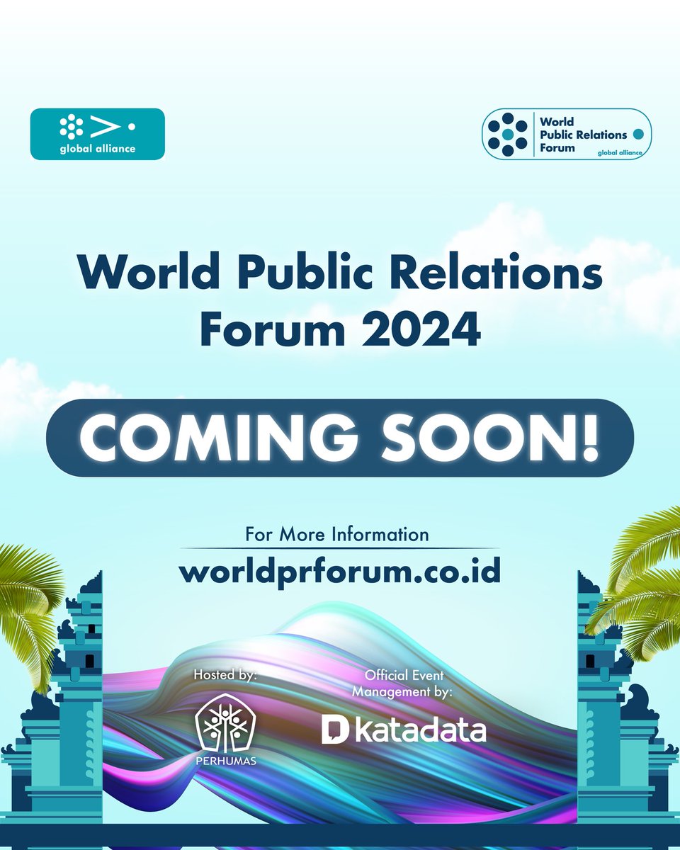 wprfofficial's tweet photo. The stage is being set for something spectacular! This event will bring together the brightest minds in PR and communication from around the globe.

Stay tuned for more details✨️
https://t.co/hqGj3xZOZg

#WPRF2024 
#WPRFIndonesia2024 https://t.co/PwmTULr3kz
