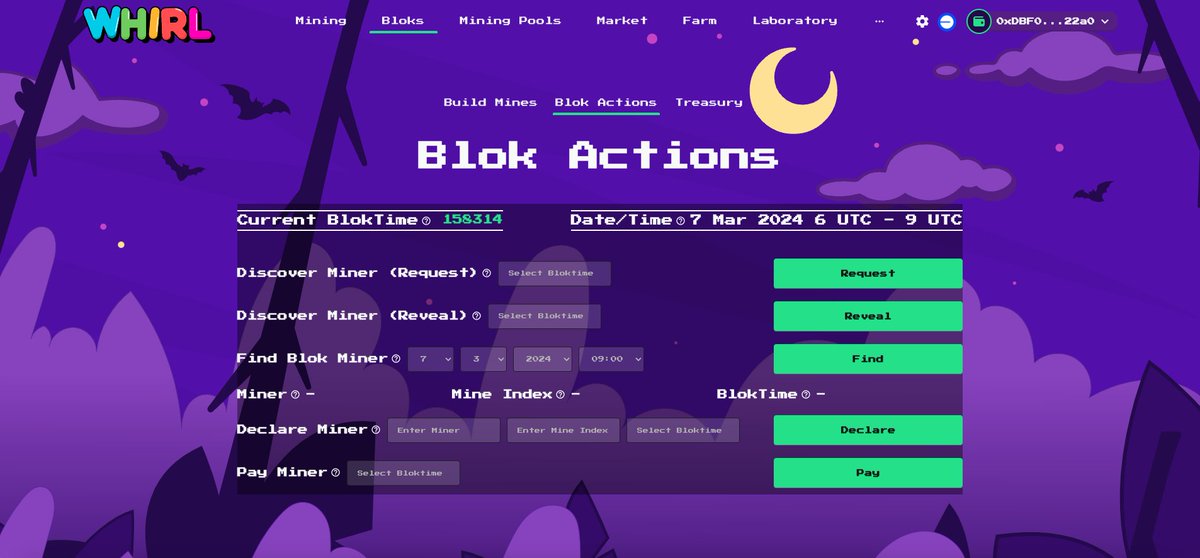 Mining WHIRL on Whirl.fi requires a number of steps..

Whoever completes each step will receive some of the mining reward!

After launch we'll be switching on token gating, holding some MYSTCLs will be needed to get these rewards ✨