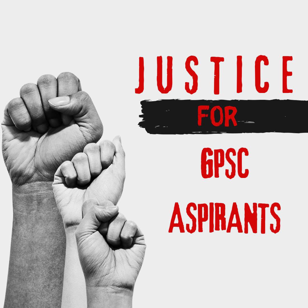 StudentofGPSC's tweet photo. #Justice_For_GPSC_Aspirants
 @GPSC_OFFICIAL 
@CMOGuj  @dineshdasa1 
@Bhupendrapbjp @sanghaviharsh
@PMOIndia @BJP4Gujarat
@CRPaatil @isudan_gadhvi @devanshijoshi71 @deepakrajani123 https://t.co/sYvR94CkQh