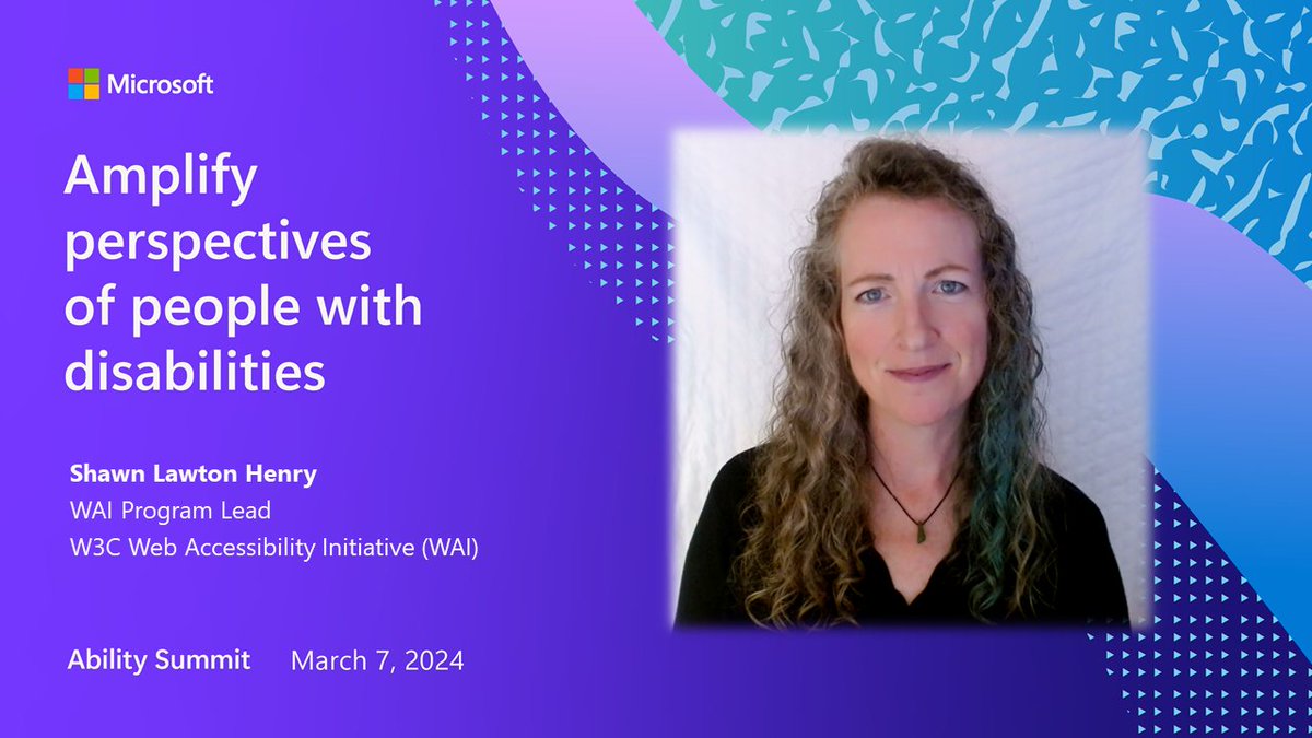 It's almost time -- Ability Summit is 7 March. It's free and online. abilitysummit.event.microsoft.com

At 12:40 pm PT / 20:40 UTC, W3C Web Accessibility Initiative (WAI) is participating in Build - Empowering the Tech Community for an Accessible Future.

#a11y #wcag #w3c #wai