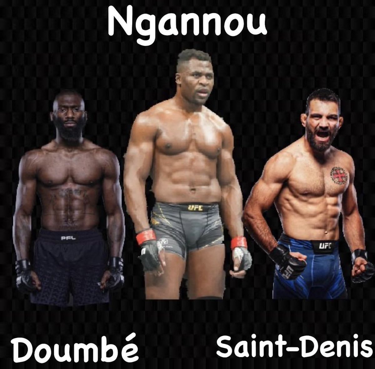 Mon choix est fait allez les amis <a href="/CedricDoumbe/">Cédric Doumbè</a> <a href="/francis_ngannou/">Francis Ngannou</a>  <a href="/BenoitSt_Denis/">Benoît "God of War" Saint Denis</a>