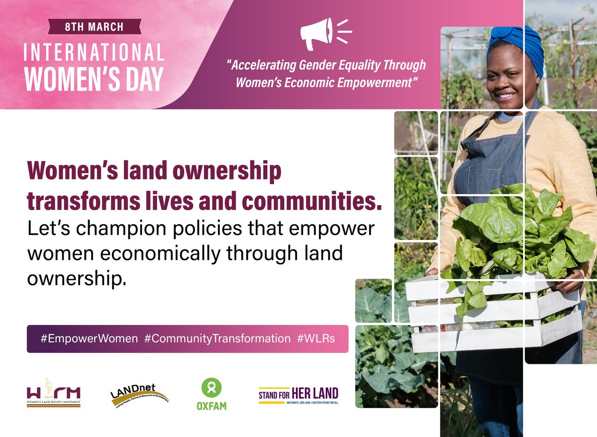 Did you know that #SecurewomensLandrights  and the #implementation of #progressive laws and policies are a prerequisite for #economicempowerment? 
Make a commitment today to champion those policies to empower women at all levels.
#WLRs #CommunityTransformation.