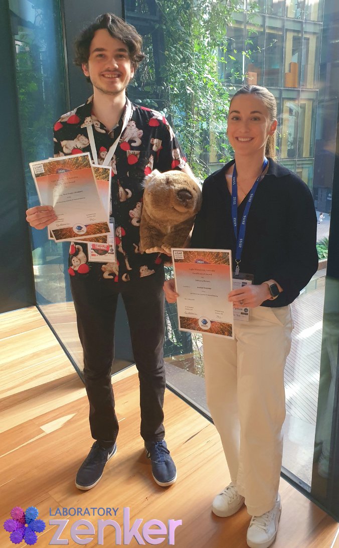 #LMA2024 delivered 100% great science, great fun and great organisation. Our PostDoc @greaney_jessica had a talk on her multimodal live #imaging approaches and PhD student @OliverA_GFP presented his poster award-winning project on #stemcells. @ARMI_Labs