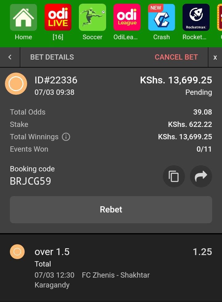 39 WELL ANALYZED ODDS 🔥🔥
STAKE OR EDIT🔥🔥
odibets.com/share/BRJCG59

#G7toG16 #ActionCountersTerrorism Chair Waiguru Women and Devolution #IllictBrewCrackdown #RAILApicksNGILU Al-Shabaab Hannah Wambui