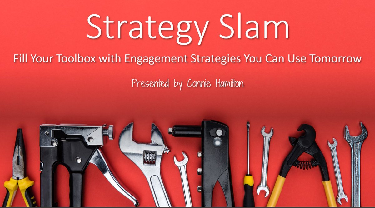 Looking for fresh engagement strategies? I'm sharing 40 of them at @AccuTrainK12 Pre-Conference Session at #InnovativeSchoolsSummit in Orlando. For those who can not attend, the resources are available to everyone here: mailchi.mp/conniehamilton…