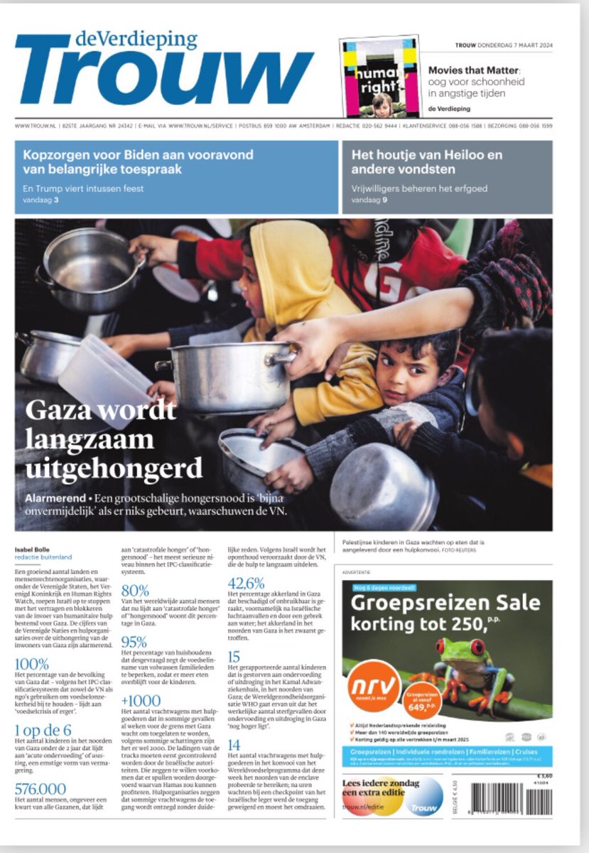 Gaza wordt langzaam uitgehongerd. VP <a href="/trouw/">Trouw</a>