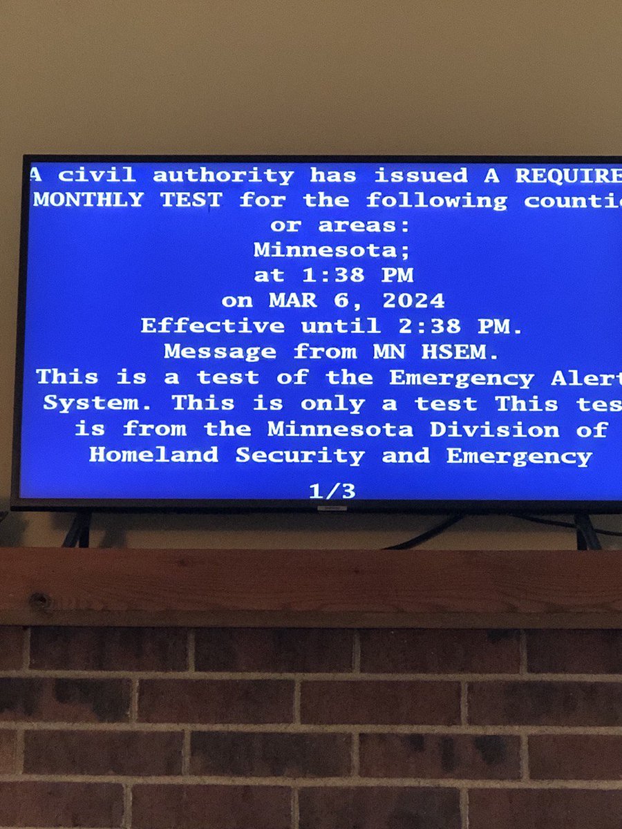 Fbc_Pt's tweet image. 🚨
Les tests #EAS (Emergency Alert System) se multiplient.
Ici, le 06 mars dans le #Minnesota.