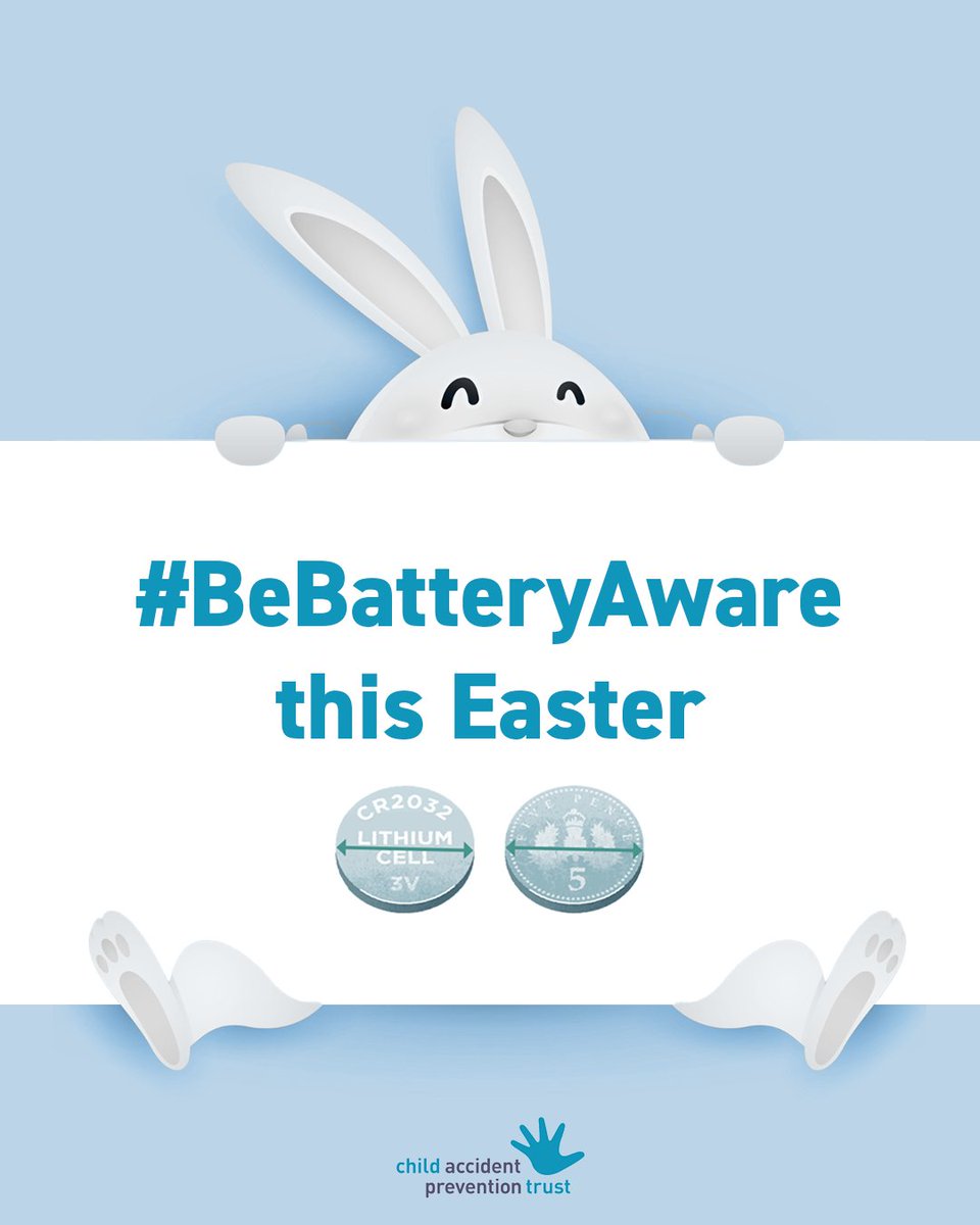Light-up bonnets, flashing bunny ears, LED decorations and other Easter novelties can be great fun. But often they are powered by button batteries that can badly hurt or kill a child if swallowed.

Learn how to keep children safe: capt.org.uk/button-battery…

#BeBatteryAware