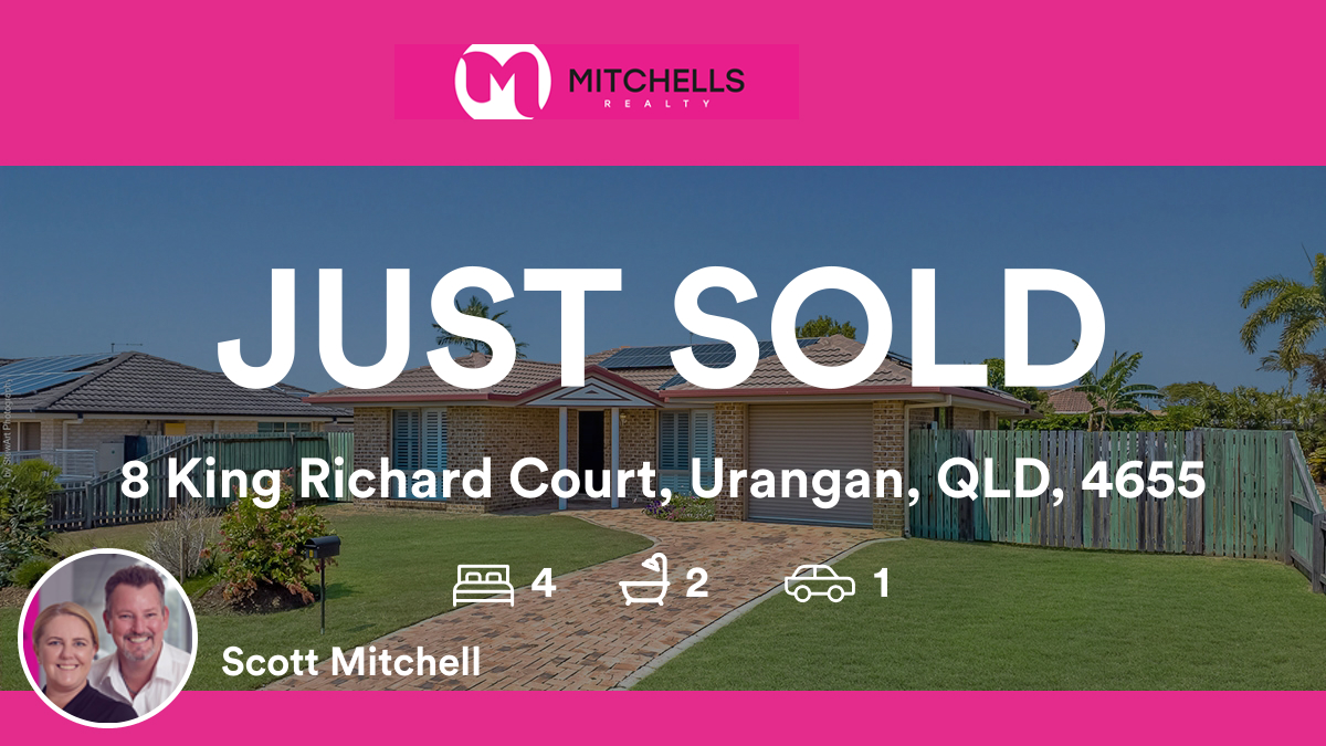 MitchellsRealty's tweet photo. 🛌 4 🛀 2 🚘 1
📍 8 King Richard Court, Urangan, QLD, 4655

Our agent’s latest sale on RateMyAgent
 3980321
https://t.co/hNn8udvD5n

...
#ratemyagent #realestate #Mitchells_Realty_Hervey_Bay https://t.co/EeBOAgmw7Q