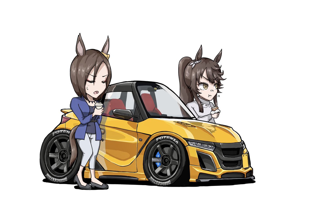 エアグルーヴ(ウマ娘) ,ナリタブライアン(ウマ娘) 「#37の日描きやすそうに見えてコンケーブしてたりするとややめんどくさかったりする」|カイト🎨のイラスト