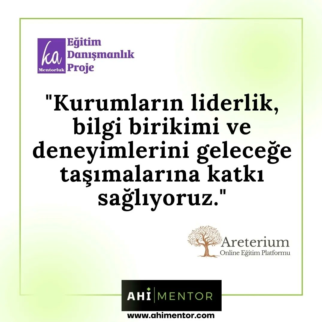 kamentorluk's tweet photo. AHİ MENTOR, iş dünyasında kurumsal kapasitenin geliştirilmesine, kurumların liderlik, bilgi birikimi ve deneyimlerini geleceğe taşımalarına,  bireylerin bireysel gelişimine katkı sağlayacak rehberlik ve mentorluk projeleri tasarlar ve yürütür. https://t.co/2Cms8xLqRP