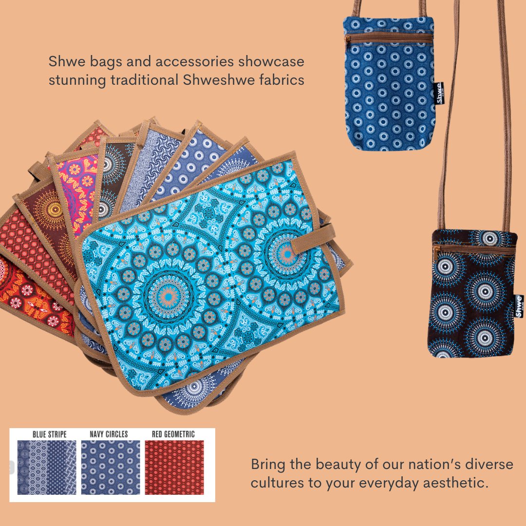NiftygiftsZA's tweet photo. Using vibrant Shweshwe fabrics, recycled materials and community initiatives, Shwe empowers women in vulnerable communities. 🫶 Nifty Gifts is honoured to be the exclusive online Shwe partner since 2020. 
Shop the full range: https://t.co/WX60PLCEYN 

#niftygifts #shwe https://t.co/lGsYj3Ce8i