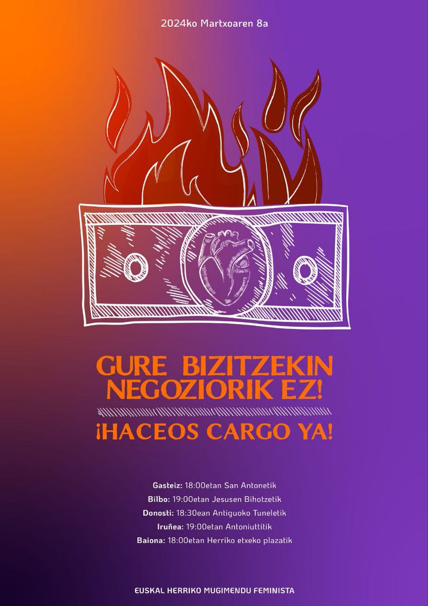🟣 [M9] Jaialdi Feminista / Día Feminista
<a href="/GasteizGaztetxe/">Gasteizko Gaztetxea</a>

Nola parte hartu? ¿Cómo arrimar el hombro? 👇🏼
docs.google.com/document/d/18P…