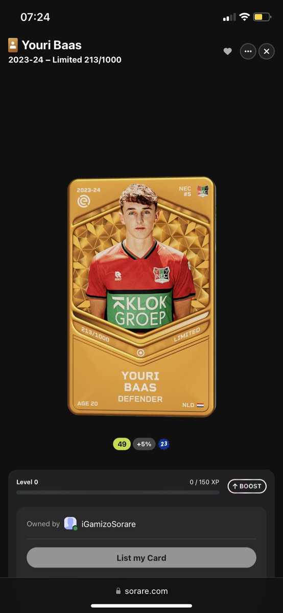 iGamizoSorare's tweet photo. Giveaway 2:
Guess what score Pascal Gross will get (Captain+Bonus = 23%)

Winner gets a u23 Defender Youri Baas with a AA of 50 in his last two games!! 

All you need to do is comment a score, RT and make sure to follow!!!! 

GOOD LUCK https://t.co/6cGvcsSRkt