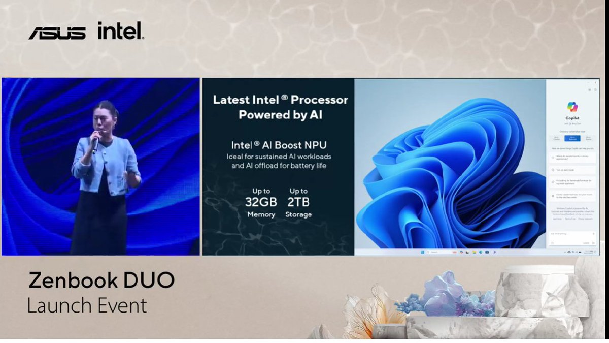 Prosesornya sudah menggunakan prosesor Intel terbaru  dengan tenaga AI #ASUSZenbookDUO #WatchandwinDUO