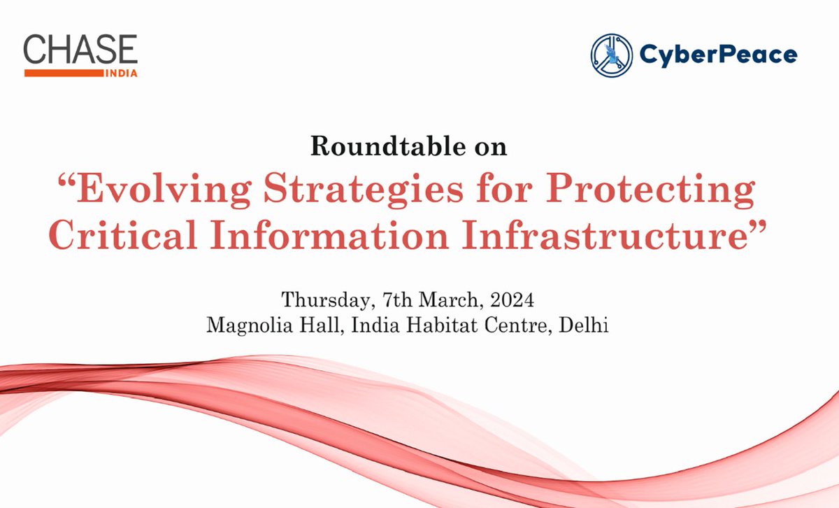 Chase India and <a href="/cyberpeacengo/">CyberPeace Foundation</a> collaborate for a discussion on “Evolving Strategies for Protecting Critical Information Infrastructure” to discuss global cybersecurity standards, coordination mechanisms, risk assessment &amp; incident reporting for critical infrastructure
#CyberPeace