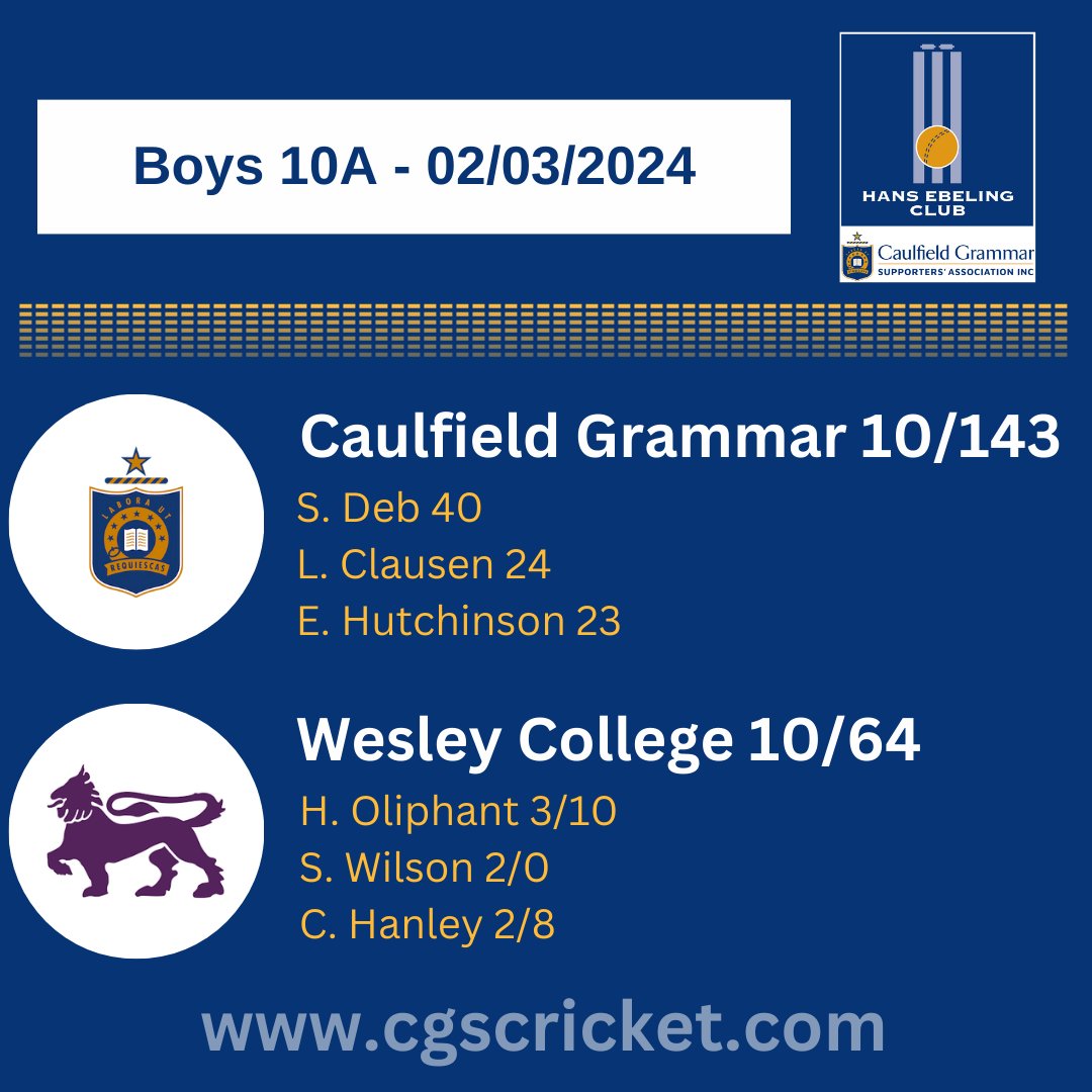 Caulfield Grammar School Cricket tweet media