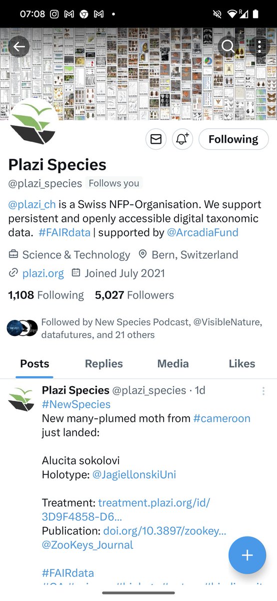 myrmoteras's tweet photo. Thrilled to see the growing number of @plazi_species followers, now over 5,000, providing every day a link to a new species: for last year @plazi liberated 8,600 new species from the #pdfprison @ArcadiaFund https://t.co/aqk0o5vhyl