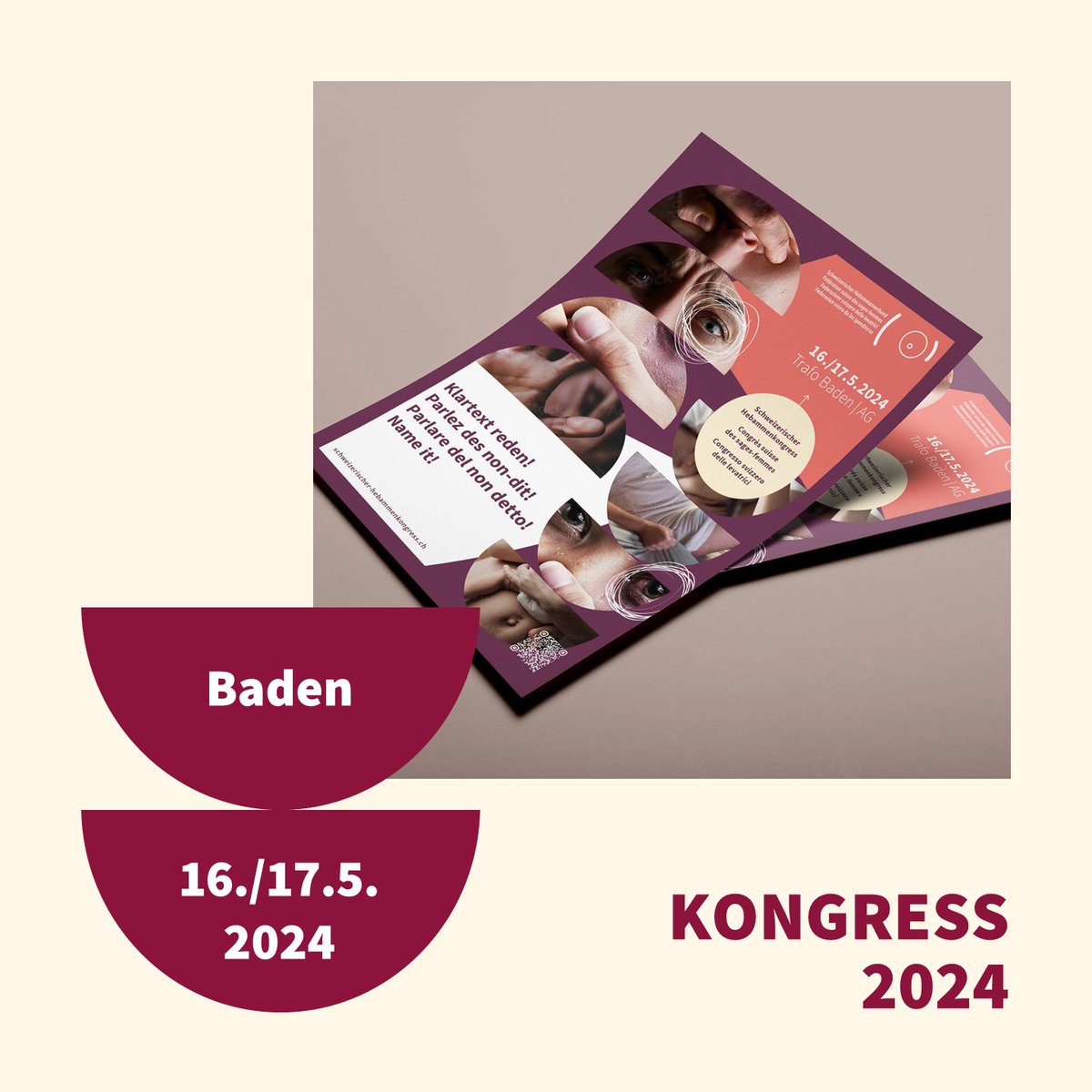 Schweizerischer Hebammenkongress 2024 

Wir freuen uns auf viele Teilnehmende!

👉Mehr zum spannenden Programm und Anmeldung unter schweizerischer-hebammenkongress.ch