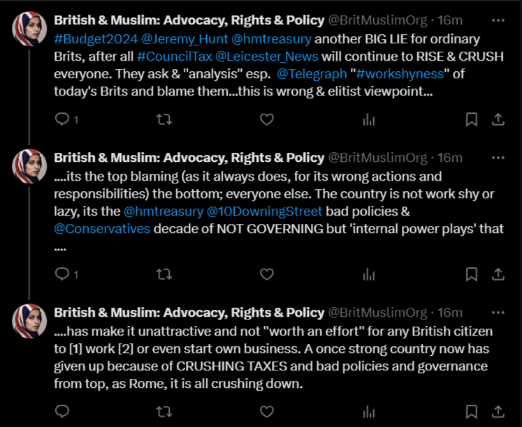 Our &amp; #Leicester #Leicestershire RESPONSE to the #Budget2024 <a href="/hmtreasury/">HM Treasury</a> <a href="/10DowningStreet/">UK Prime Minister</a> <a href="/Jeremy_Hunt/">Sir Jeremy Hunt MP</a>. a decade of zero governance and intrigues, of crushing taxes, of burdening and blaming the bottom, of crushing spirit of entrepreneurship, sees the country doomed!