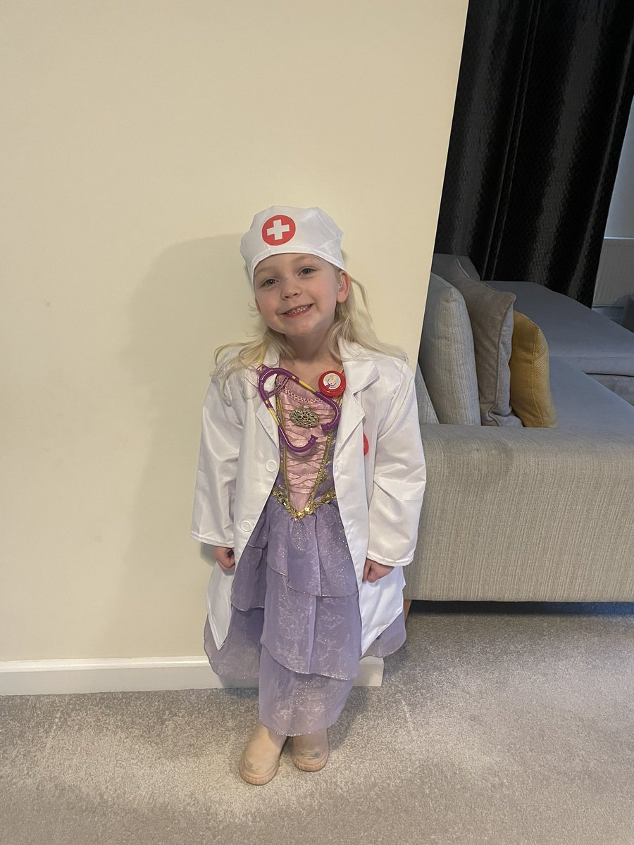 World book day 2024 📚 Princess Pearl from Zog and the flying doctors. Because who says you can’t be a princess and have a career?!
