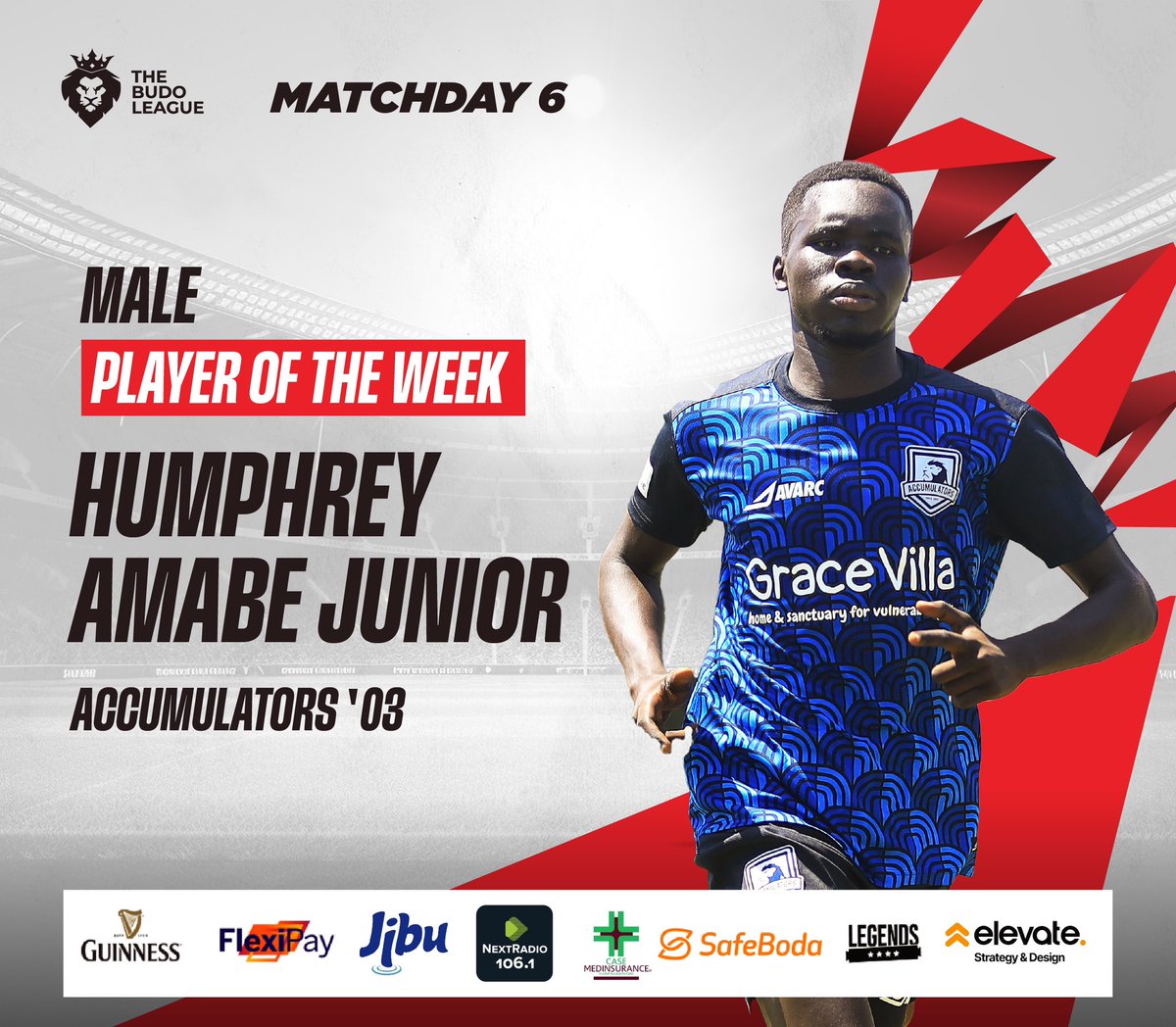 10/10 performance on match-day 6 ✅
Guided <a href="/Accumulators03/">Accumulators_03</a> to another big win 👏

Congratulations to Humphrey Amabe Junior, our Male Player of the Week! 💪

#TBL7