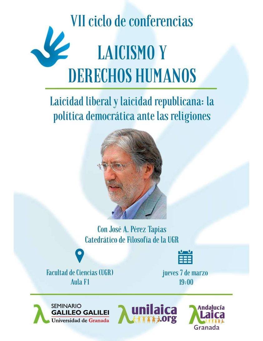 japtapias's tweet photo. ¡Es para hoy, jueves, 7 de marzo!
LAICIDAD LIBERAL Y LAICIDAD REPUBLICANA:
LA POLÍTICA DEMOCRÁTICA ANTE LAS RELIGIONES
En la Facultad de Ciencias de @CanalUGR, a 19 h., en Aula F1
@IberlabE https://t.co/BYFK1SpFPU