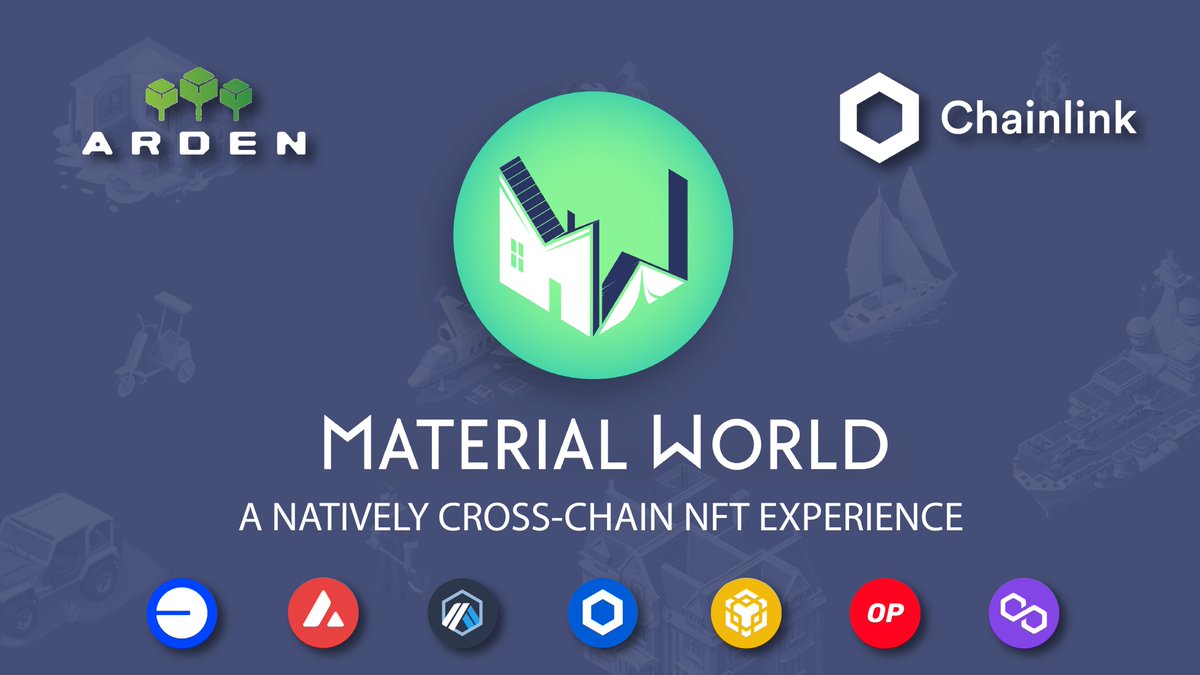Arden is thrilled to announce the March 26 launch of <a href="/MaterialWorld0/">Material World</a>, a cross-chain NFT project built to gamify the utility of @Chainlink’s Cross-Chain Interoperability Protocol (CCIP) and Verified Randomness Function (VRF).  

Learn more in the🧵👇