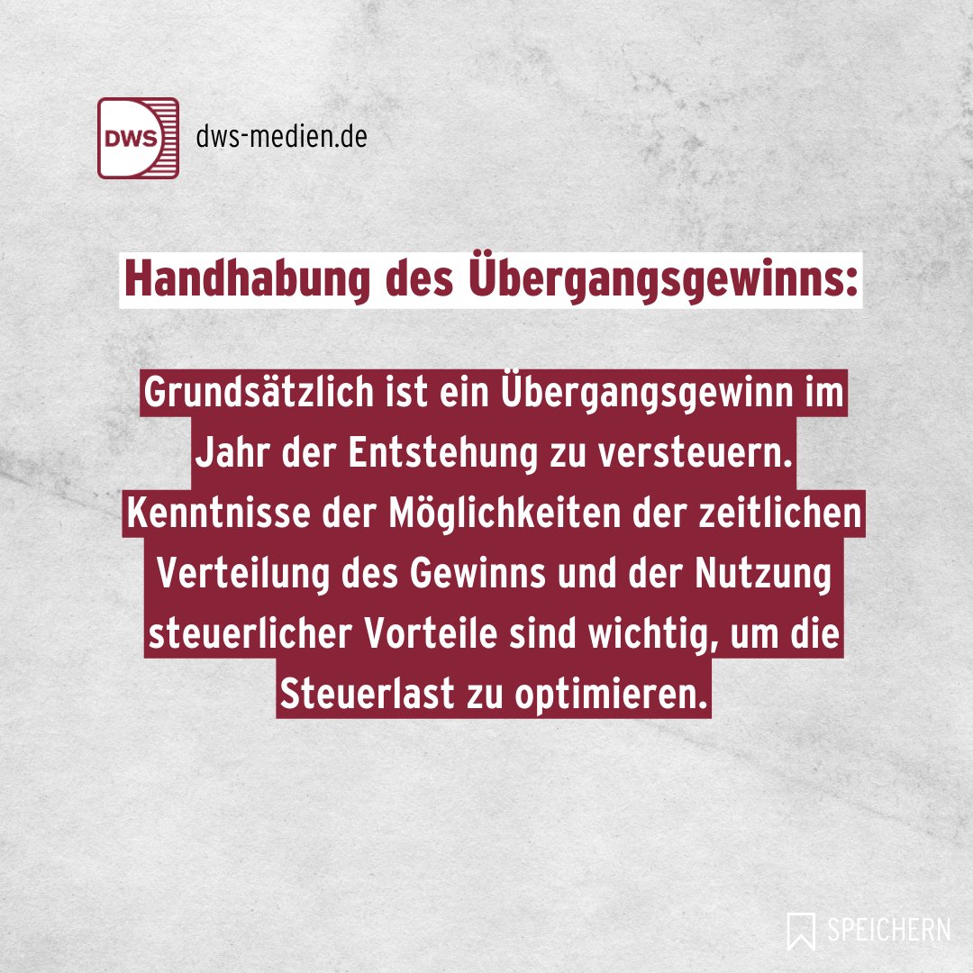 DWS_Medien's tweet photo. 🔄 Übergangsgewinn: Steuerliche Weichen richtig stellen! https://t.co/6jpayzSJHD https://t.co/Zh1N2CuLB4
