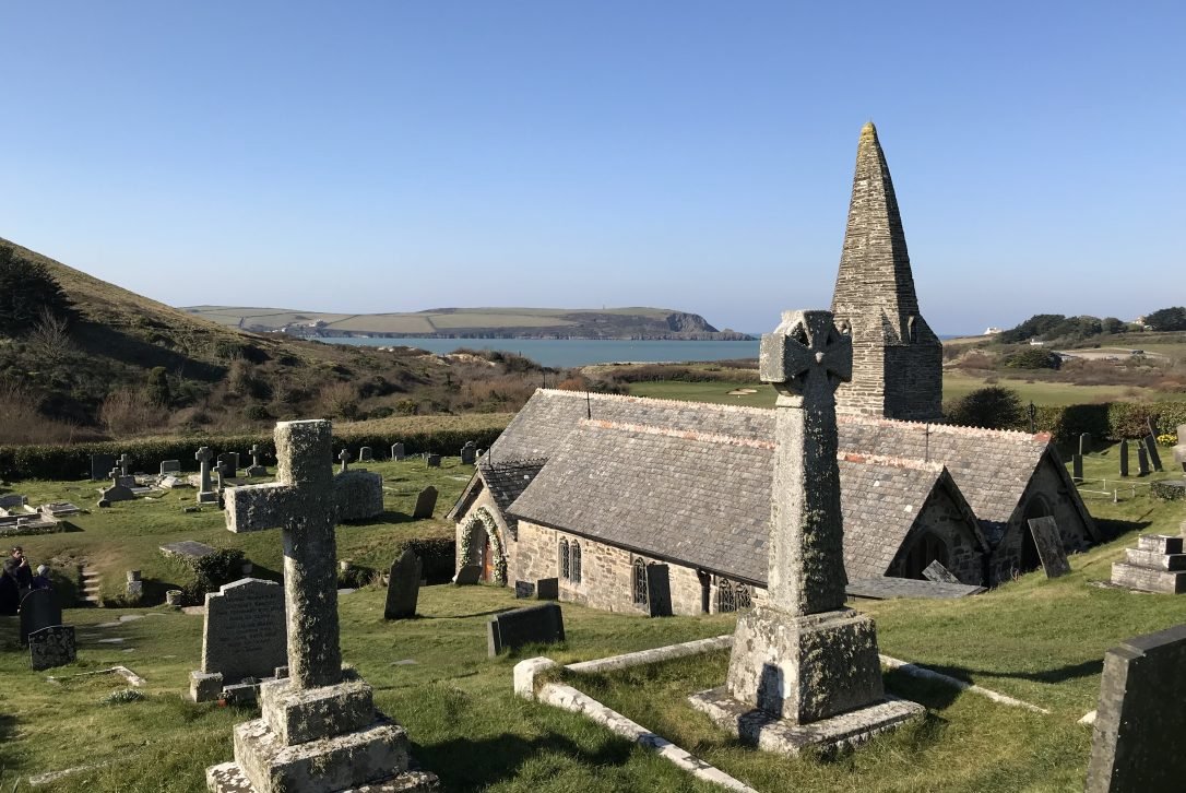 Today is the memorial of S. Enodock, Hermit of Cornwall. 
The church in Trebetherick bearing his name was beloved of Sir John Betjeman and it is here that the poet is laid to rest.

'So grows the tinny tenor faint or loud
And all things draw towards St Enodoc.'